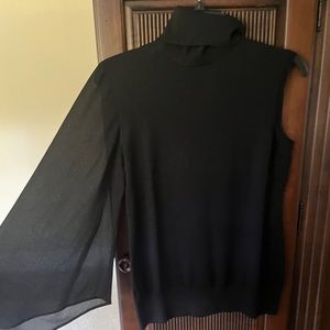 W by Worth Black Silk Blend One Arm Sweater Top